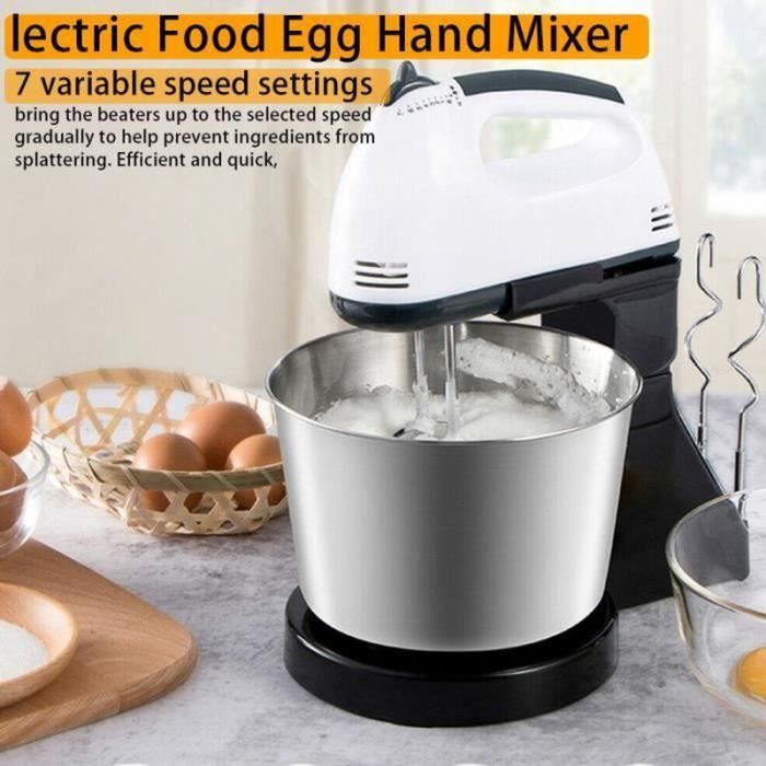 XR17810-Robot Pâtissier 100W, Batteur Électrique avec Bol en Acier Inox 1,7L, Outil Mélangeur à 7 vitesses avec Fouet, Crochet