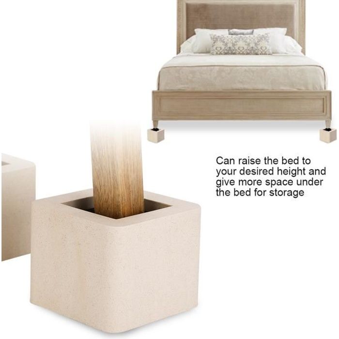 Lot de 4 Réhausseurs de Meuble Réhausseur Pieds de Lit Réhausseurs de Lit Lot de 4 pcs Réhausseurs HB015