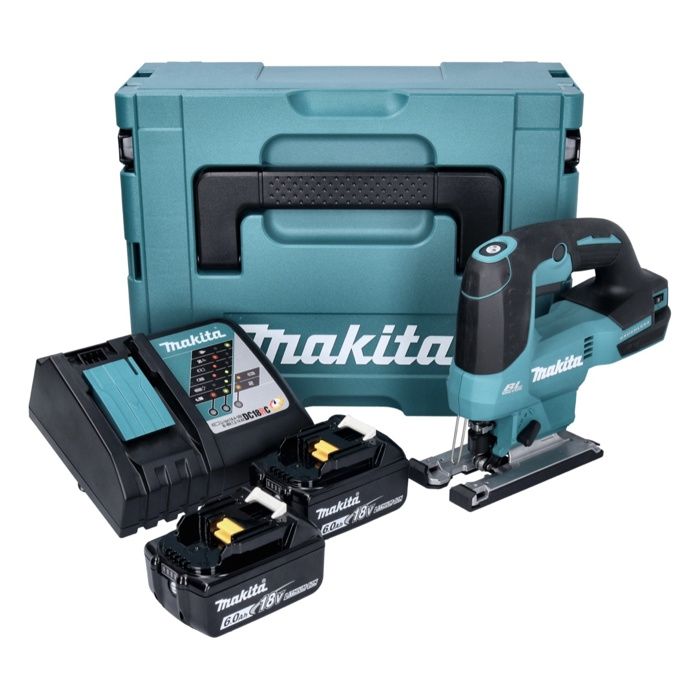 Makita DJV184RGJ Scie sauteuse sans fil 18V Brushless + 2x Batteries 6 0Ah + Chargeur + Coffret Makpac
