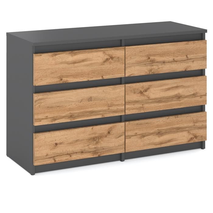 trendteam smart living - Armoire de Buffet Armoire de Salon - Salon - Marlon - Dimensions d'assemblage (LxHxP) 150 x 84 x 40 cm - Couleur Blanc Brillant avec chêne Coast Evoke - 222287201