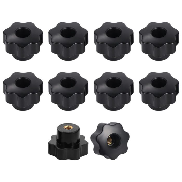 Lot De 4 Poignées Boules En Plastique Noir M8 Pour Tours à Métaux - Uxcell