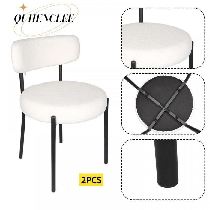 Chaise de salle à manger - Lot de 2 - 50*50*75cm - Chaise de commode - Chaise de cuisine - Beige - Chaise de balcon - QUIIENCLEE