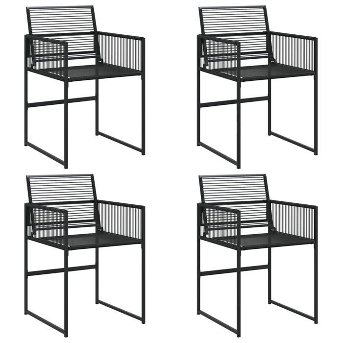 (SOLDES JUILLET)Chaises de jardin 4 PCS - UU - Scandinave Fauteuil salon - noir résine tressée FR14008578
