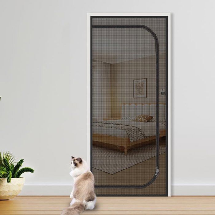 Porte pour chat renforcée - 80 x 210 cm - Porte anti-moustiques pour petits chiens et autres animaux de compagnie - Avec fermeture