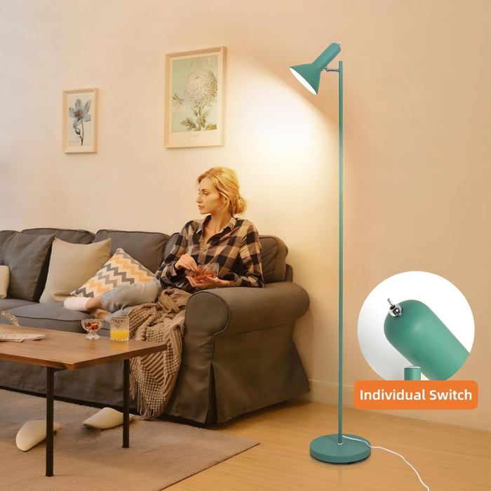 Lampadaire Vintage DIYA Vert - Lampe de Lecture Métal 161cm Douille E27 (Max 60W) Pour Salon/Chambre/Bureau Sans Ampoule