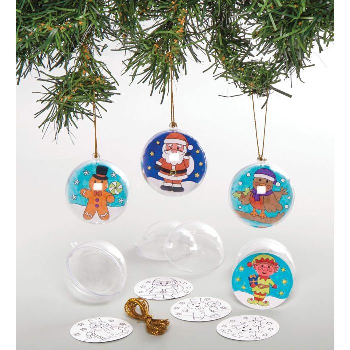 Kits de Boules de Noël à colorier (Paquet de 8) - Loisirs créatifs festifs pour Enfants coloris assortis