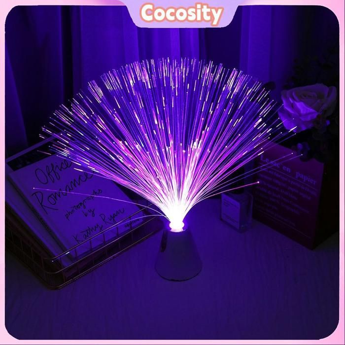 Cocosity Lampe de fontaine à fibre optique Fontaine à Fibre Optique En Plastique Colorée puericulture veilleuse Multicolore