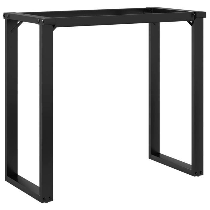 Pieds de table cadre en O - KALISSE - 80x40x73 cm - Noir - Acier enduit de poudre - Robuste et stable