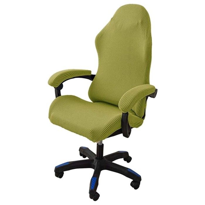 Housse de Chaise de Bureau XJYDNCG Housses de Chaise de Gaming Housse Fauteuil Bureau avec Accoudoirs - Vert