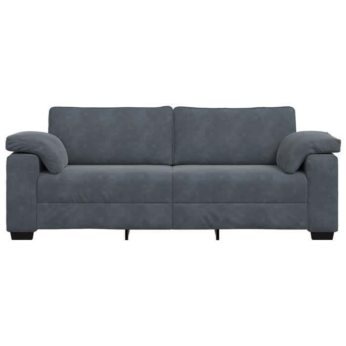 SOFA-Canapé salon - 3 places - (par siège) : 110 kg - gris foncé 220x77x82 cm velours C5150