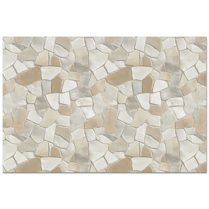 Fond de Hotte - Crédence de Cuisine Protection Murale - Mosaïque - Pierres - Beige 80x55 cm Sable - OnlyWow