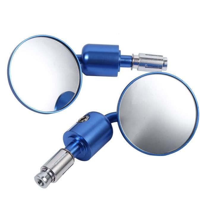 Acheter 1 paire de rétroviseurs de moto universels, 10mm, extrémité de la barre de poignée, rétroviseurs latéraux ronds en aluminium pour Honda Suzuki Yamaha Kawasaki