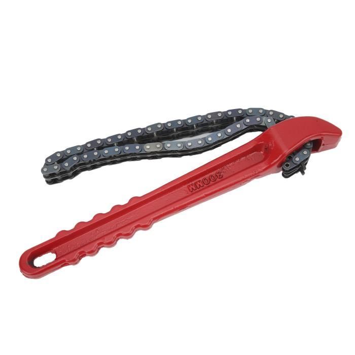 Clé à Chaîne Pour Filtre à Huile AMCAR 005409 - Ouverture 45 Cm, Acier Renforcé - Démontage Filtre Voiture Moto