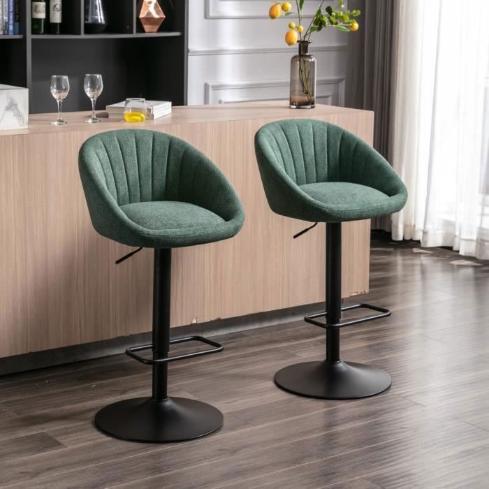 Wahson Lot de 2 Tabouret et Chaise de Bar Chaise Bar Haute en Tissu