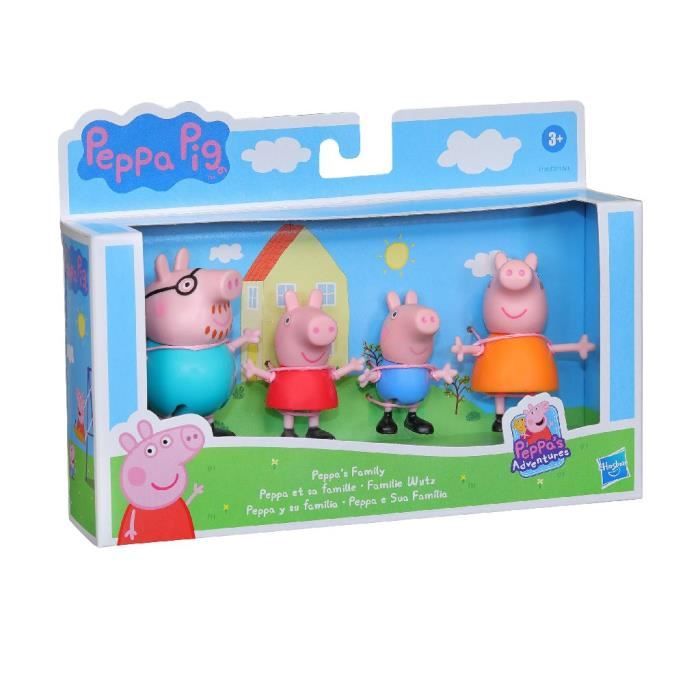peppa pig - pepa 's aventures - pepa et sa famille, assortiment de packs de 4 figurines