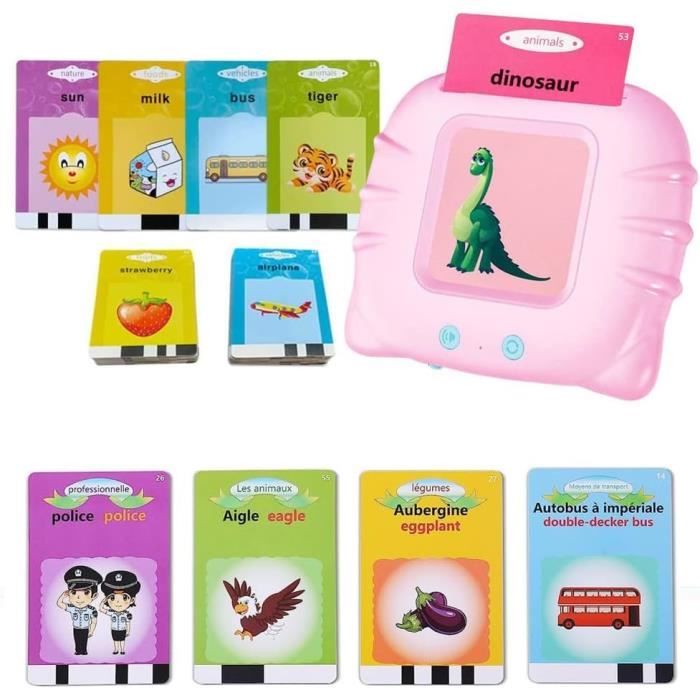 Cartes Flash Parlantes - Éducatif - 112 Feuilles - Protection des Yeux - Jouet Montessori - 1 à 6 Ans
