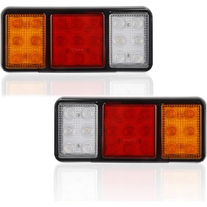 Feu Arrière LED Rond Feu Arrière Pour Remorque, Camion, Lampe De Poche Sequentielle Clignotant Dynamique Feu Stop 12v 24v Fantablau 81173197