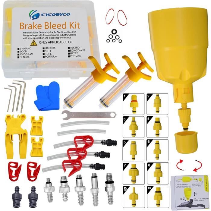 Kit De Purge Freins Vélo Shimano - Outil Professionnel Pour Huile Minérale - Compatible VTT Et Série TEKTR-O