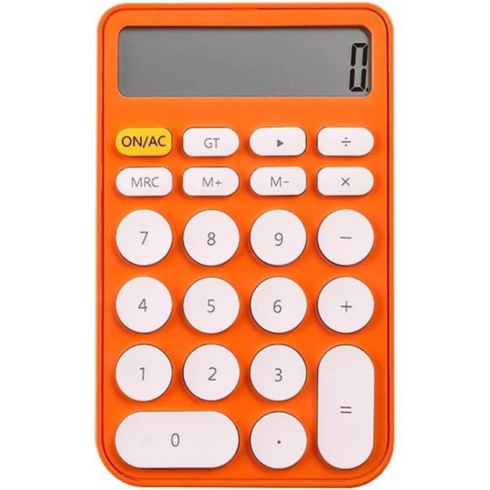 Calculatrice Mignonne Bureau 12 Chiffres - Clavier Mécanique Rétro Marron Dégradé