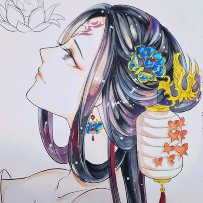 Livre de coloriage chinois livre de dessin de beauté antistress livres de coloriage pour adultes #1 livre de croquis dessin et dessin chinois
