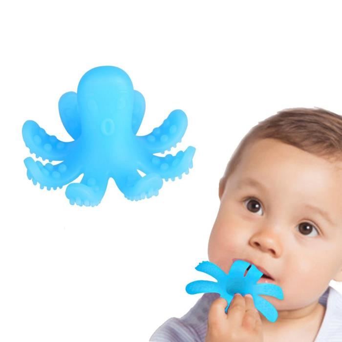 Bleu Poulpe Jouet de dentition et silicone 100% sans BPA. SOYAR® anneau dentition bebe 