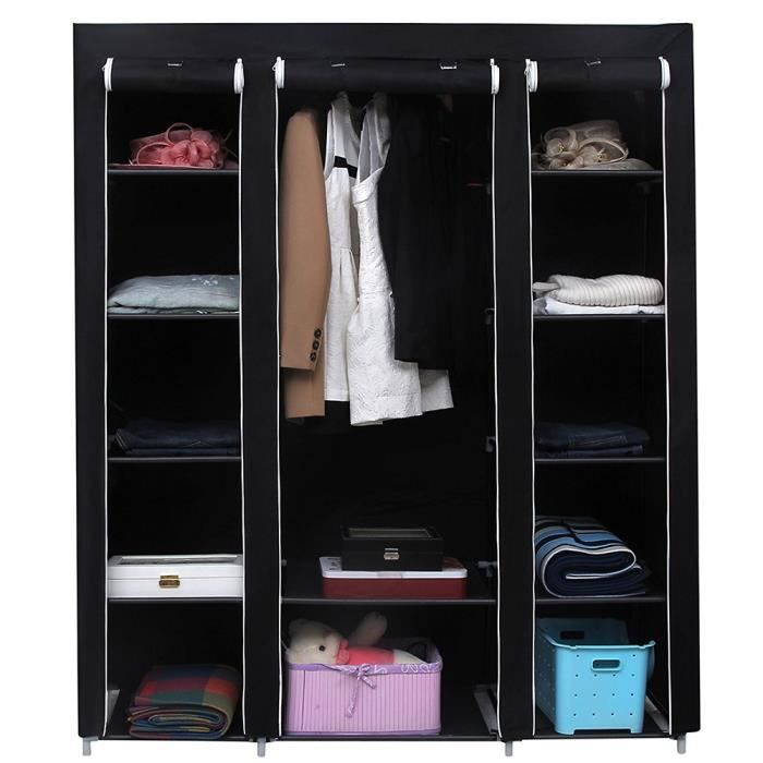 Armoire de rangement, Penderie dressing NOIR 175 x 150 x 45 cm