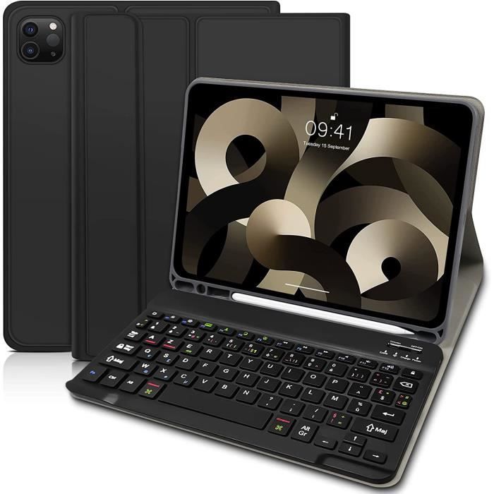 Étui Clavier pour iPad Air 5 2022 & Air 4 2020 10.9 Pouce, Français AZERTY  Bluetooth Coque Clavier Compatible avec iPad Pro 1[O1308]