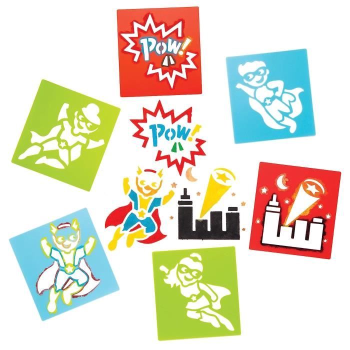 Lot De 6 Pochoirs Bord De Mer - Plastique Lavable - Thème Vacances - Pour Peinture Et Loisirs Créatifs Enfants - 14x15 Cm