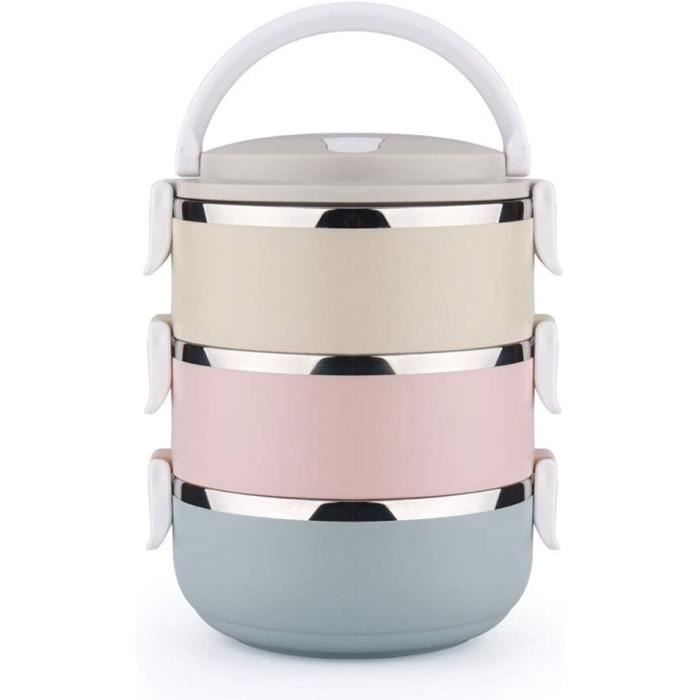 Bento Box In Acciaio Inox 3 In 1 – Contenitore Portapranzo A Scomparti, Lavabile In Lavastoviglie, 100% Alimentare, Con Coperchio Isolato