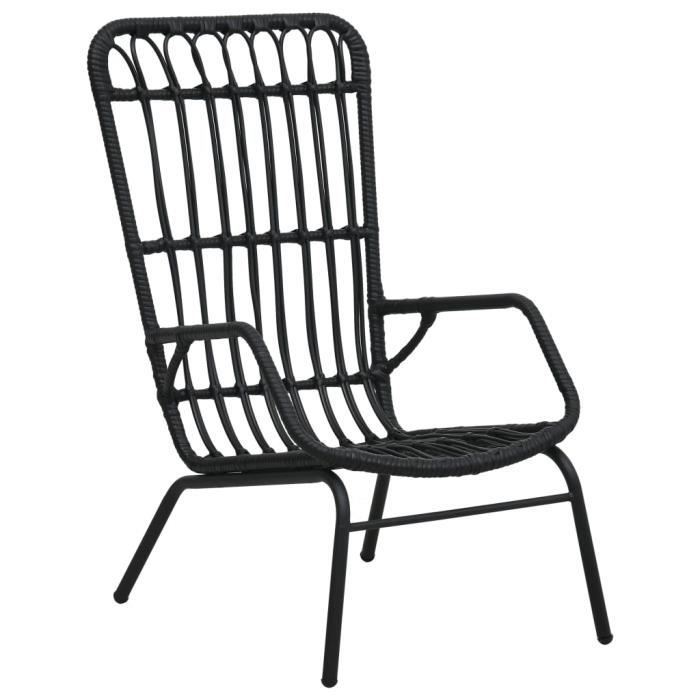 Chaise De Jardin Fauteuil De Jardin Resine Tressee Noir Cdiscount Maison