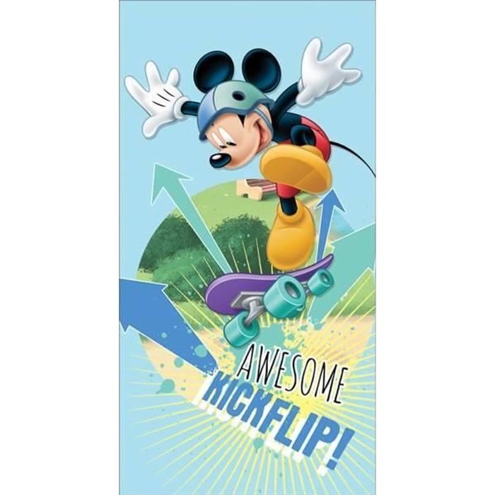Mickey Skateboard- Disney-Drap de bain-Serviette de plage 70X140 cm-Microfibre.