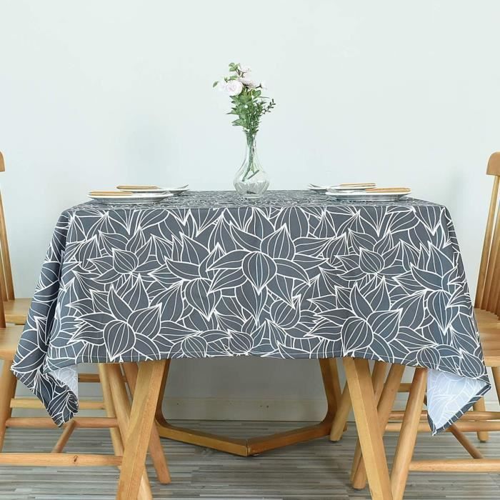 Novetec Nappe Rectangulaire Coton Lin Rayé Glands Nappe | FindTheDeal