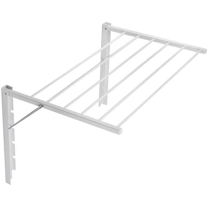 Etendoir sechoir de salle de bains mural et pliant ABJ Majka 60 cm blanc