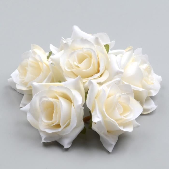 Roses blanches artificielles en soie bricolage 200 pièces, Têtes de fleurs  pour décoration de réception de - milk white - Cdiscount Maison