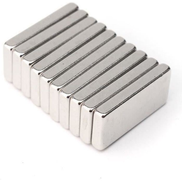 10pcs N50 Aimant Néodyme Rectangulaire Bloc Puissant Magnet