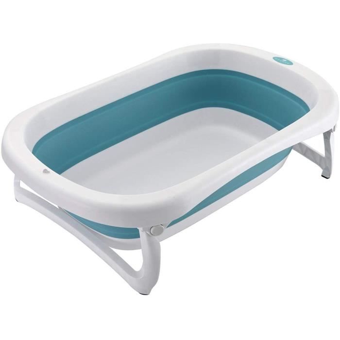 Baignoire Bain Bebe Pliable Bassine Douche Enfant avec Support Pied