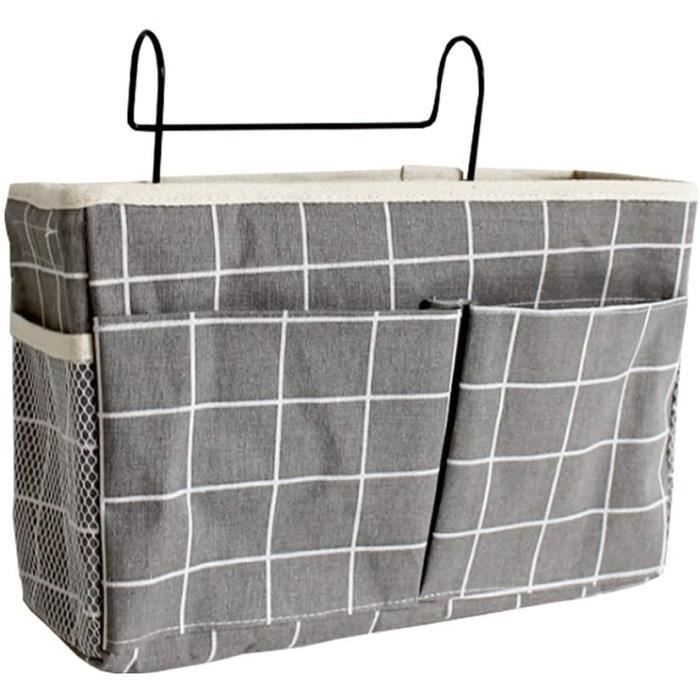 Organisateur de Chevet Étanche 2PCS Sac de Rangement Suspendu Pratique avec 3 Poches Organisateur de Lit Large Poche de Rangement pour Lit Poche pour Lit Superposé Chevet Suspendu Panier De Rangement 