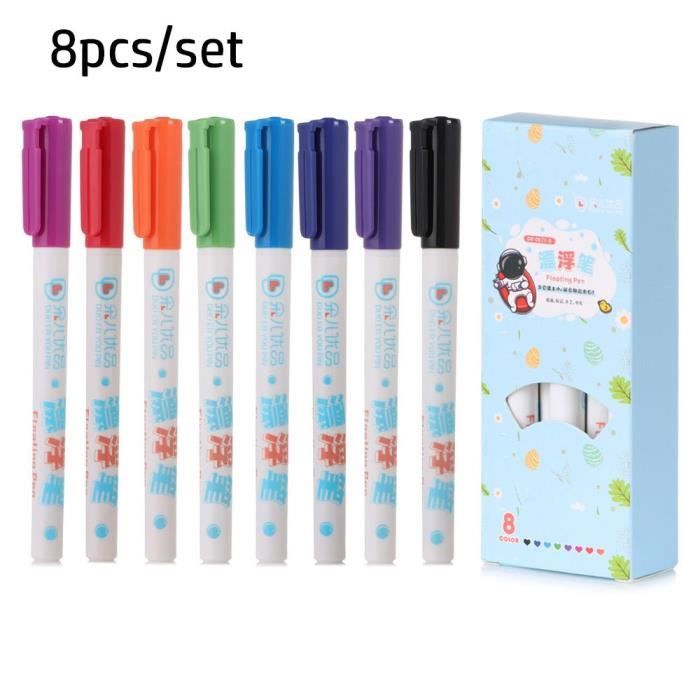 Stylo Magique Peinture à Eau - 12 Marqueurs Flottants Avec Cuillère - Effaçable, Pour Tableau Blanc, Dessin Enfant
