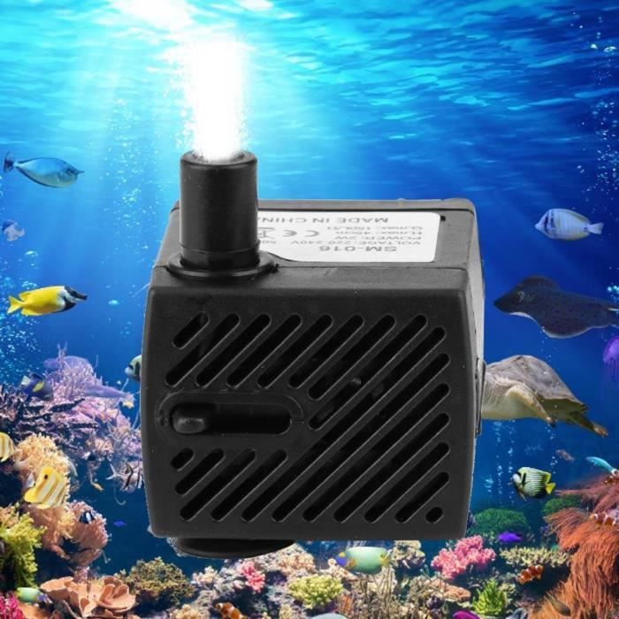 drfeify pompe à eau submersible pour aquarium sm-016 2w fish tank pompe à eau submersible avec 4 lumières colorées filtre