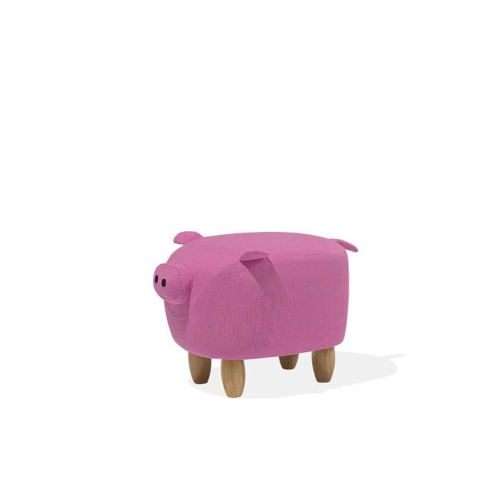 Beliani - Tabouret enfant en tissu rose PIGGY Beliani - Tabouret enfant en tissu rose PIGGY