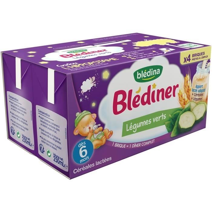 Lot De 3 Bledina Blediner Cereales Lactees Aux Legumes Verts 6 Mois 4 X 250 Ml Achat Vente Cereales Bebe Lot De 3 Bledina Blediner
