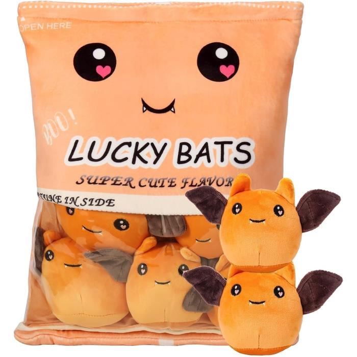 Yaztauho Oreiller Collation Pudding, Oreiller Mignon pour Animaux en Peluche, Sac À Collation Oreiller en Peluche Mignonne Pudding Jouet en Peluche, Coussins Décoratifs Pudding avec 8 Chats Amovibles