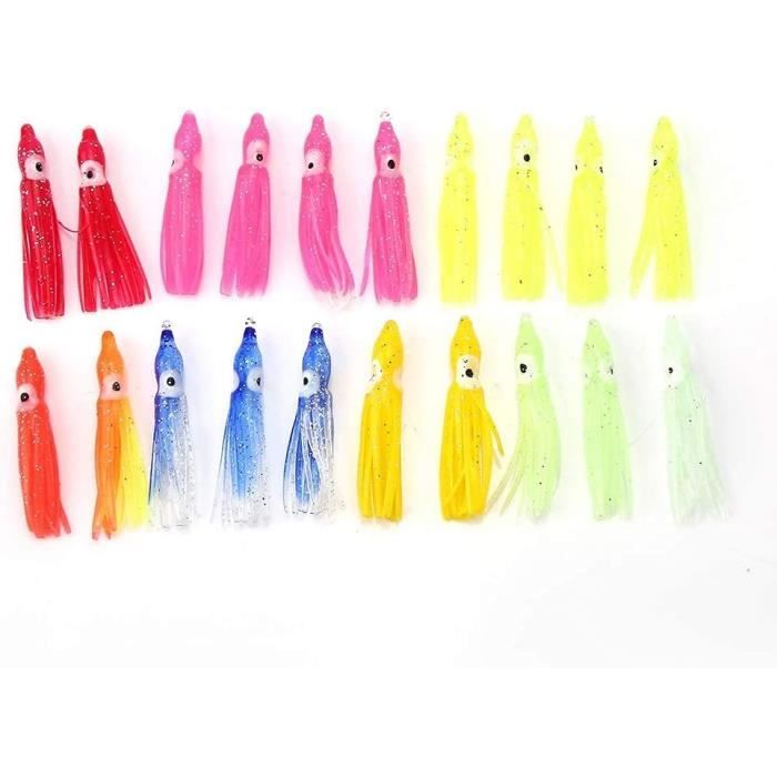 Lot De 2 Leurres Souples Calmar UV 13.5 Cm - Poids 35g Et 47g - Pêche Mer Et Eau Douce