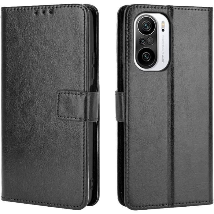 Étui Portefeuille Magnétique Cuir PU Pour Xiaomi 15T Pro 5G | Housse Folio Avec Support Carte & Support Vidéo | Noir Élégant