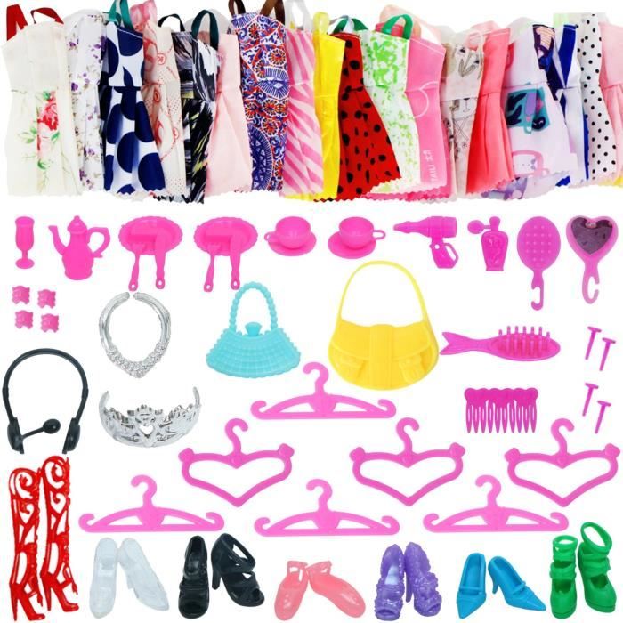 114PCS Lot Vêtements et Accessoires Compatibles Poupée Barbie pour poupée  de 30 cm Barbie Dress Up - Cdiscount Jeux - Jouets