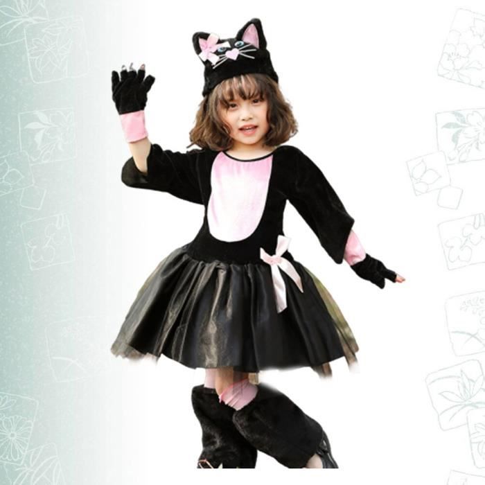 Robe Cygne Noire Pour Fille - Costume De Danse, Spectacle Ou Halloween, En Tulle Et Polyester