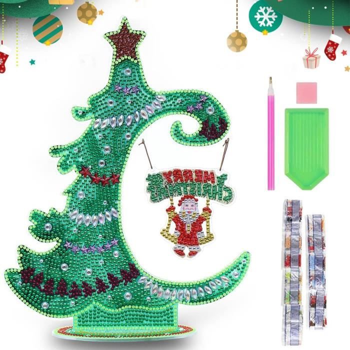 Kit Diamond Painting Noël 30x40 Cm - Peinture à Strass Rouge, Décoration Murale DIY, Complet Avec Accessoires