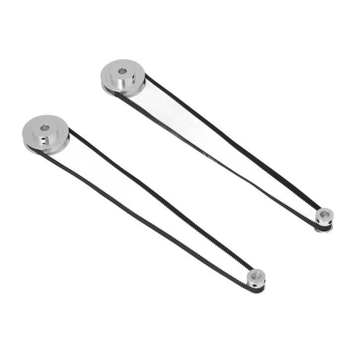 Lot De 2 Poulies GT-2 60 Dents En Aluminium Pour Imprimante 3D Et CNC - Alésage 8 Mm, Largeur 10 Mm