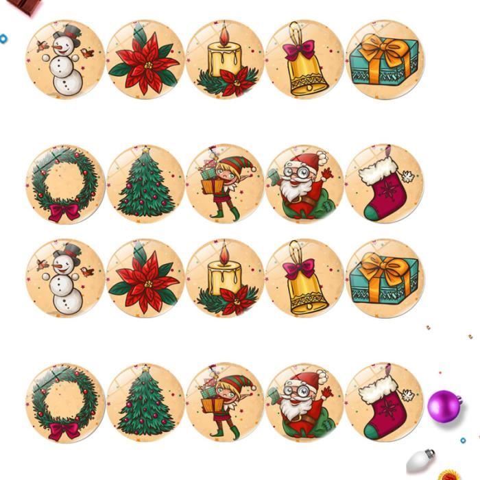 Aimant Frigo Decoratif, 48 Pièces Aimants de Réfrigérateur en Cristal, Transparent Rond Aimants en Verre, Magnet Photo, Aimant Tableau Blanc, Magnet Personnalisable pour Noël DIY Artisanat - 30mm 25mm