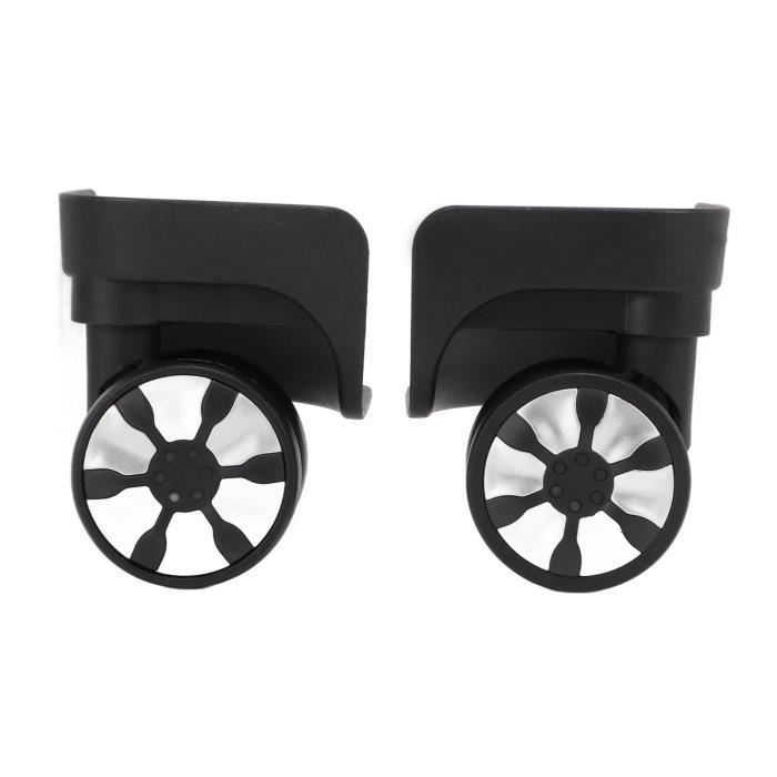 1 Paire De Roulettes Pivotantes De Rechange Pour Valise/bagage - Noir